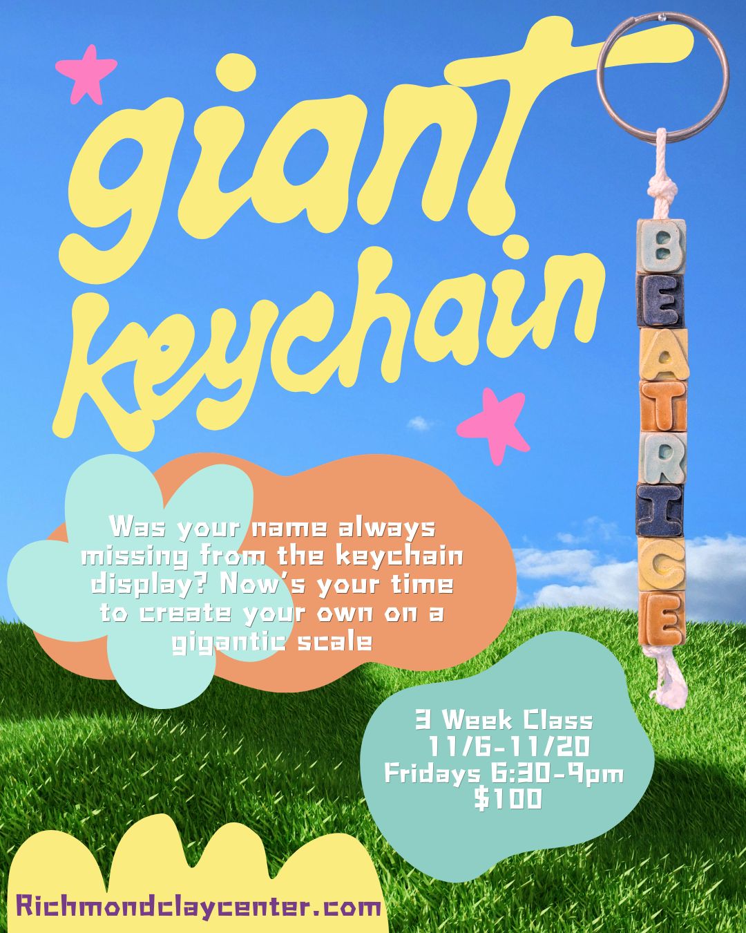 Three Week Course: Giant Keychain (11/6-11/20)