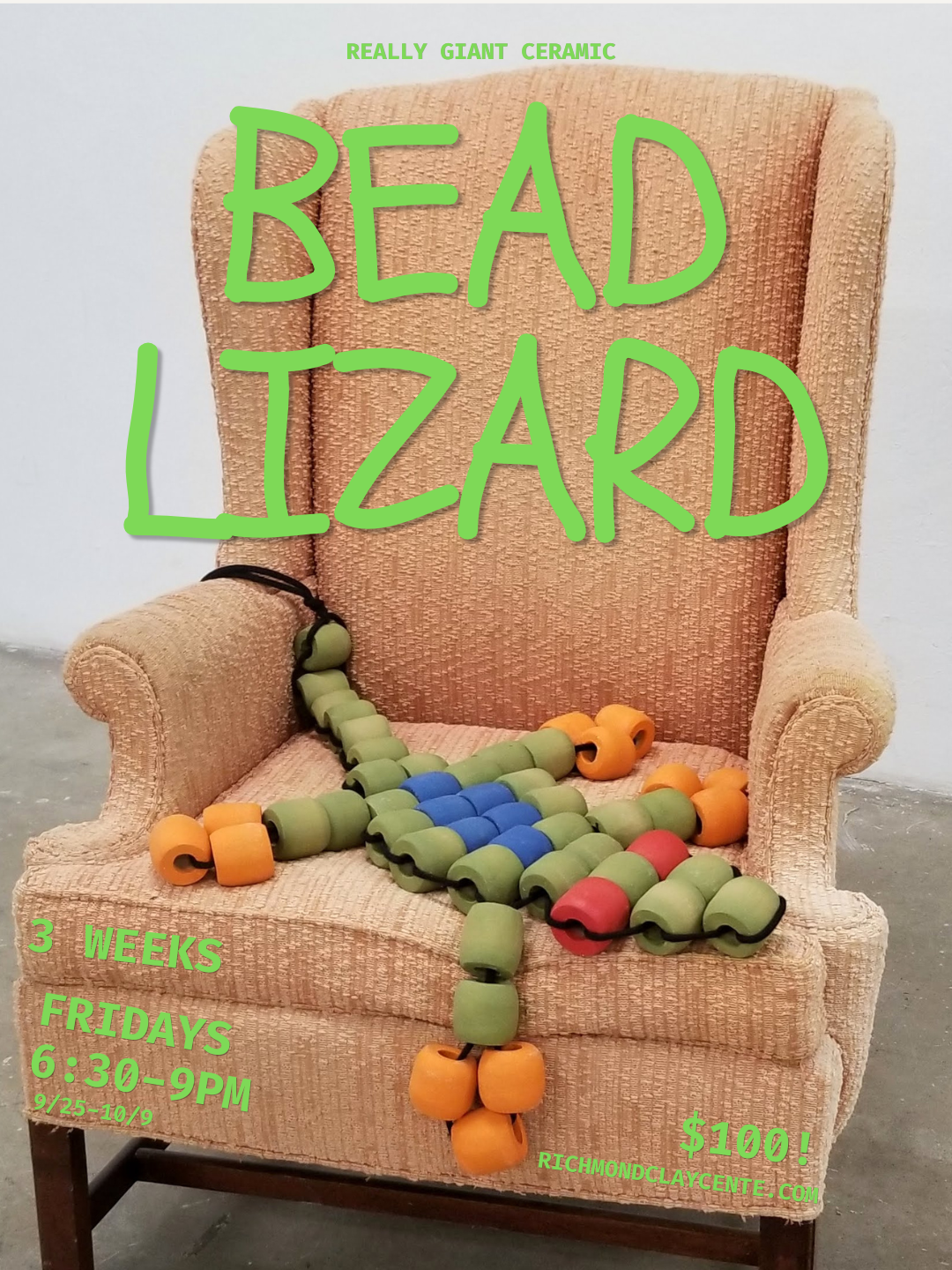 Three Week Course: Big Bead Lizard (9/25-10/9)
